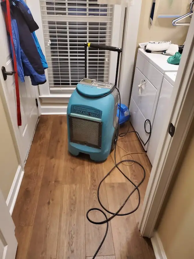 Commercial dehumidifier deployed for Flood Damage Cleanup in Bel Air South